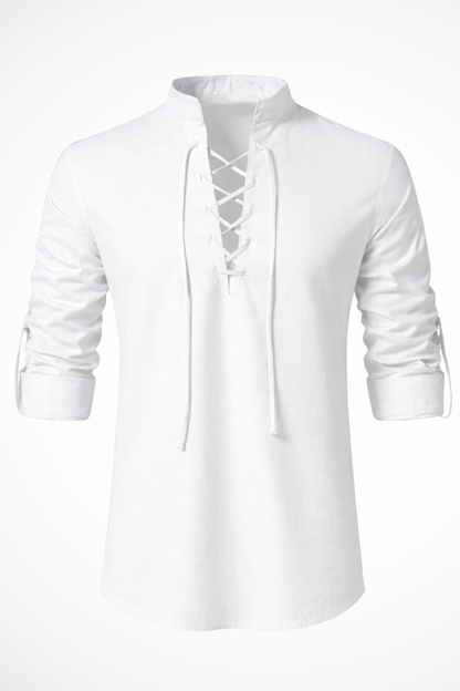 Camisa casual hombre manga larga cierre de cordones - Mavetta