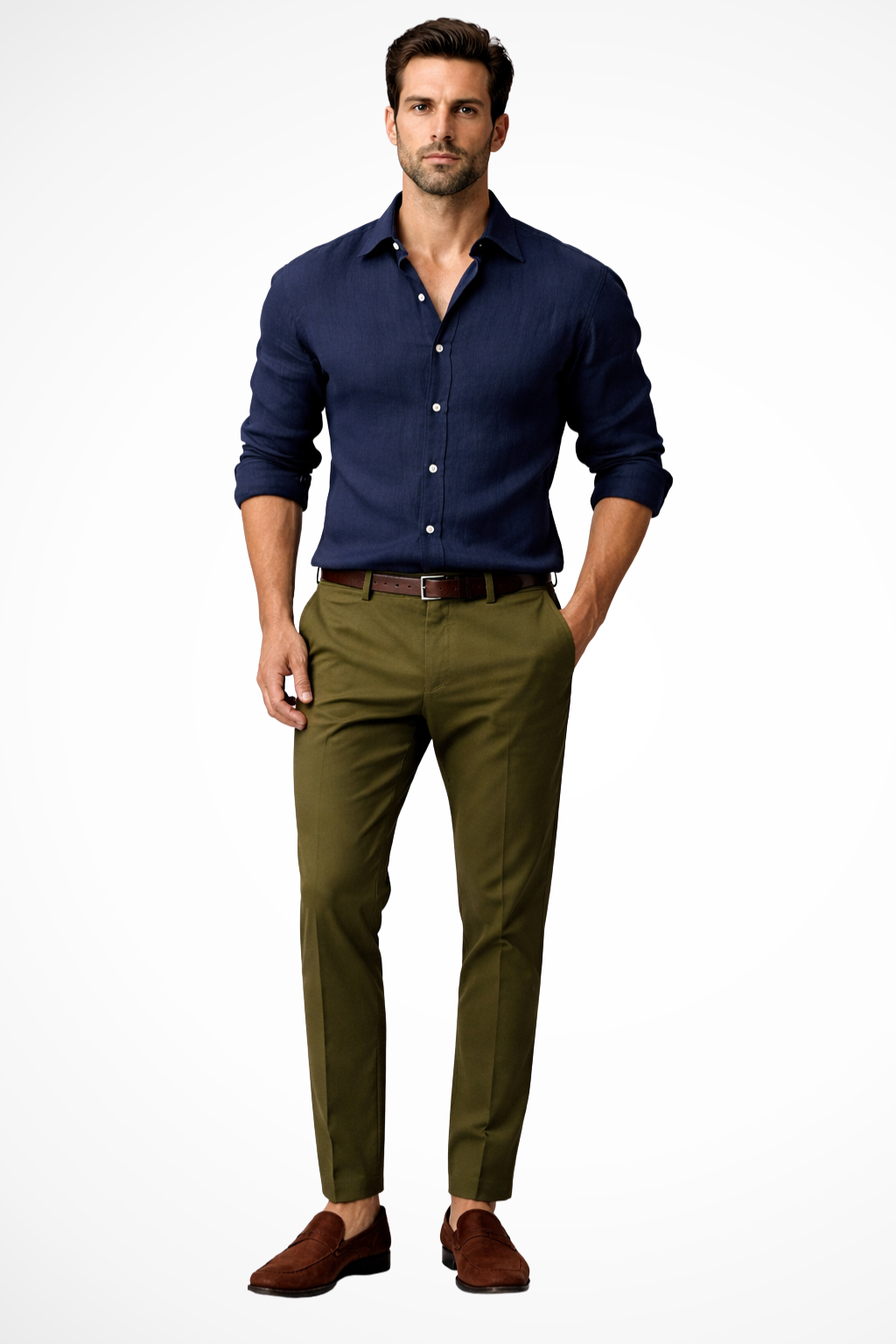 Camisa Hombre de Lino Informal Ajuste Clásico