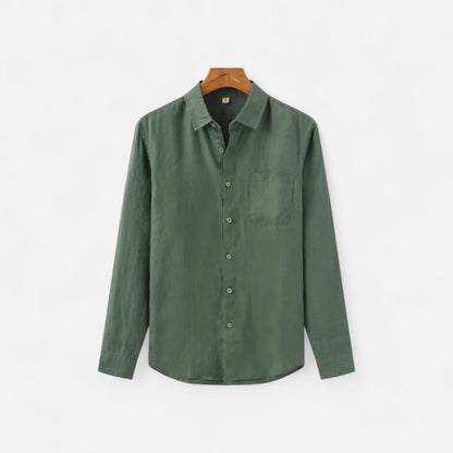 Camisa Hombre de Lino Manga Larga Ajuste Clásico - Mavetta