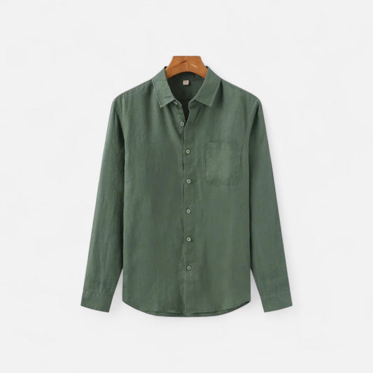 Camisa Hombre de Lino Manga Larga Ajuste Clásico - Mavetta
