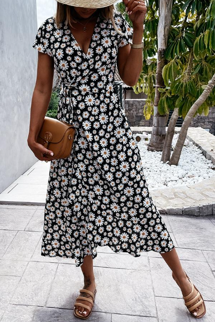 Vestido Mujer Verano Escote en V