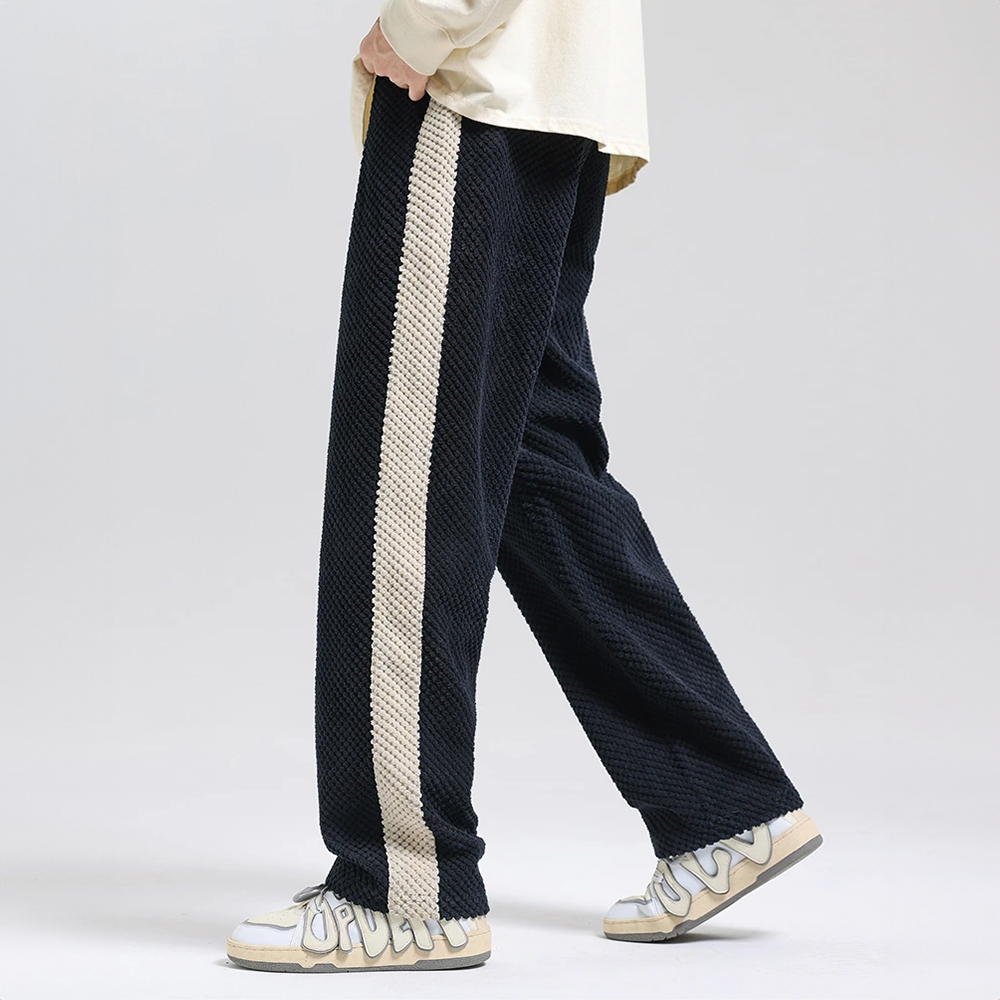 Pantalones Jogger Hombre Textura Gofre Ajuste Casual Comodos