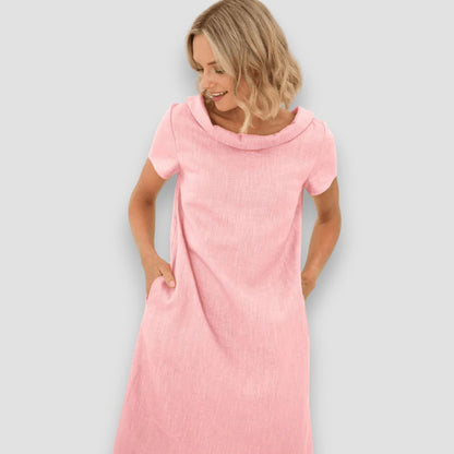 Vestido Verano Mujer A-Línea Cuello Bardot Casual