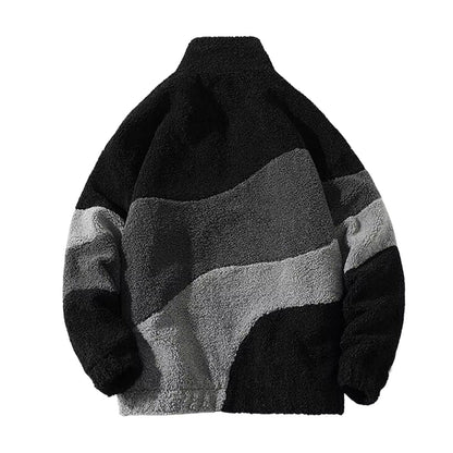 Chaqueta Hombre de Tejido Polar Cálido Estilo Vintage