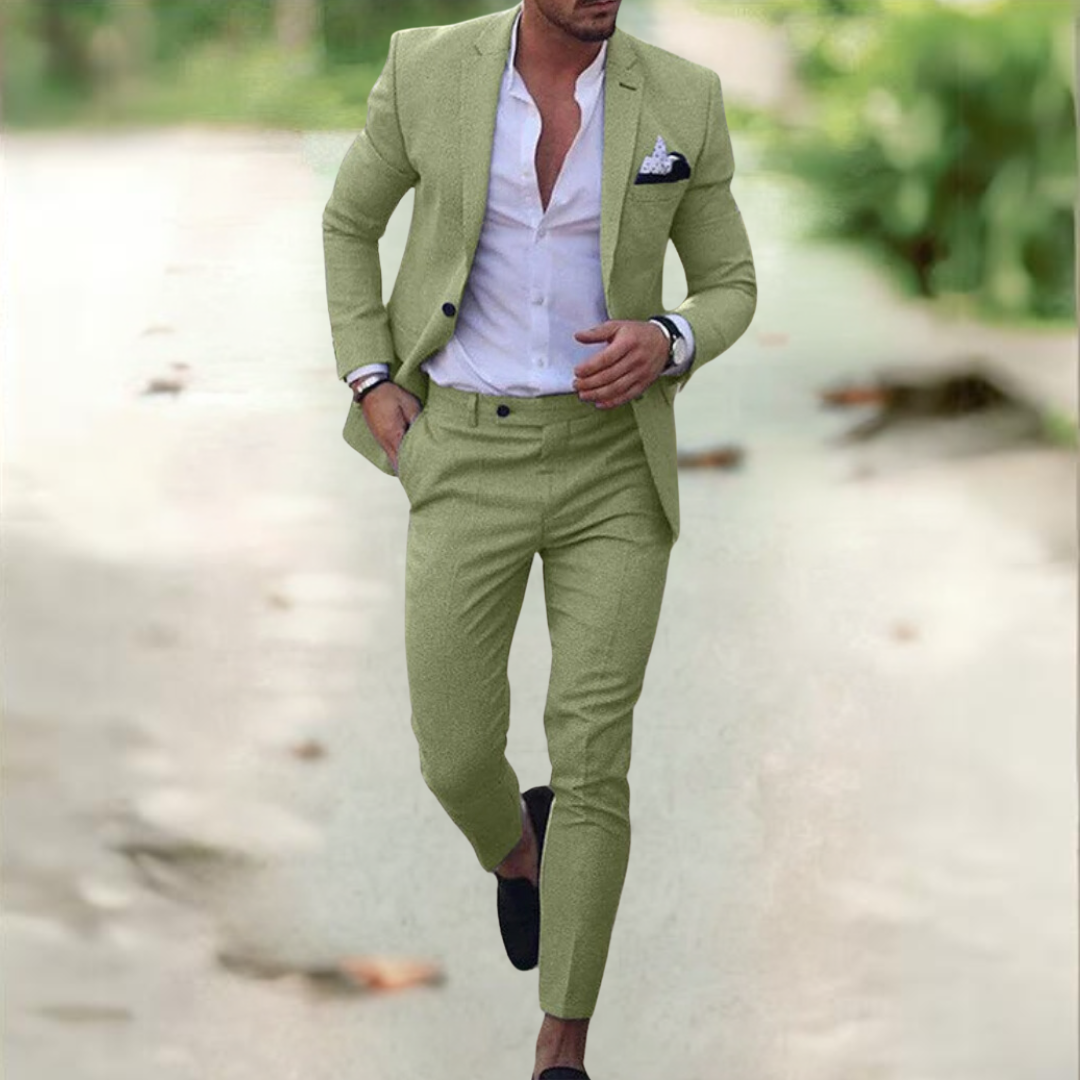 Traje Hombre Dos Piezas Tela Formal Corte Clásico