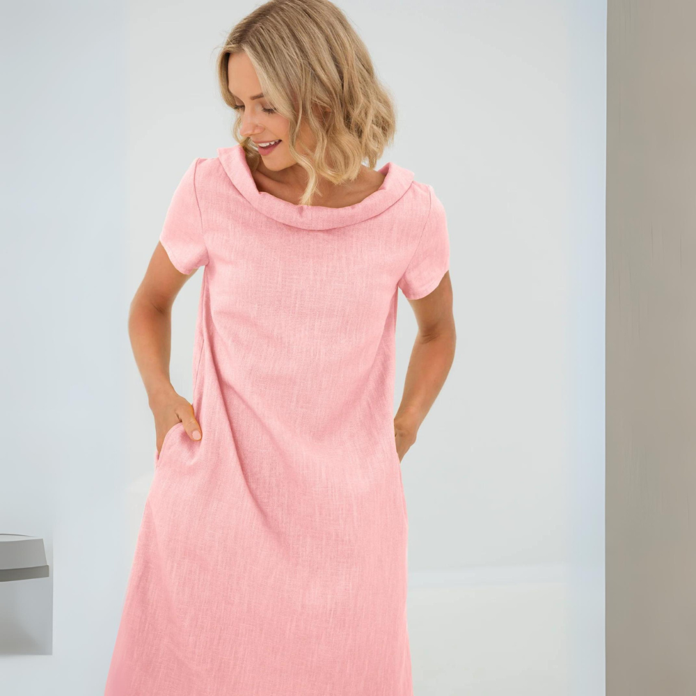 Vestido corto Mujer Manga corta Diseño suelto