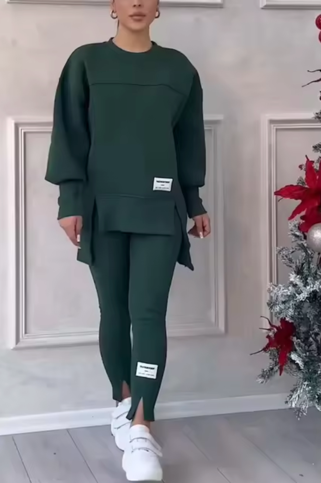 Conjunto Mujer Suéter y Pantalón Punto Elegante