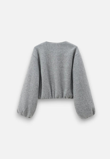 Chaqueta Bomber Mujer de Forro Polar Cremallera Cuello Redondo
