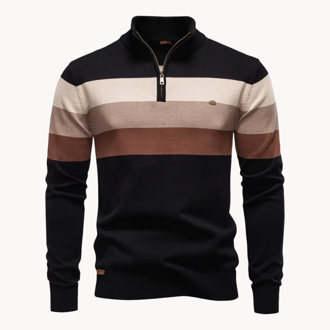 Jersey Hombre con Cremallera Cuello Alto Ajuste Regular