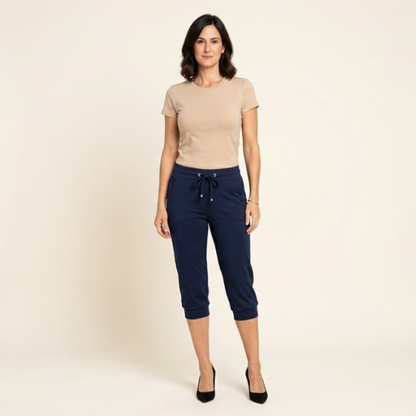 Pantalones Capri Mujer con Cordón en Cintura Ajustable - Mavetta