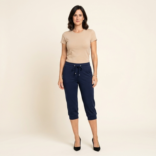 Pantalones Capri Mujer con Cordón en Cintura Ajustable - Mavetta