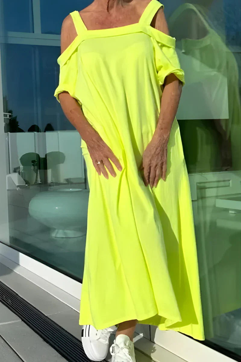 Vestido largo mujer verano hombros descubiertos