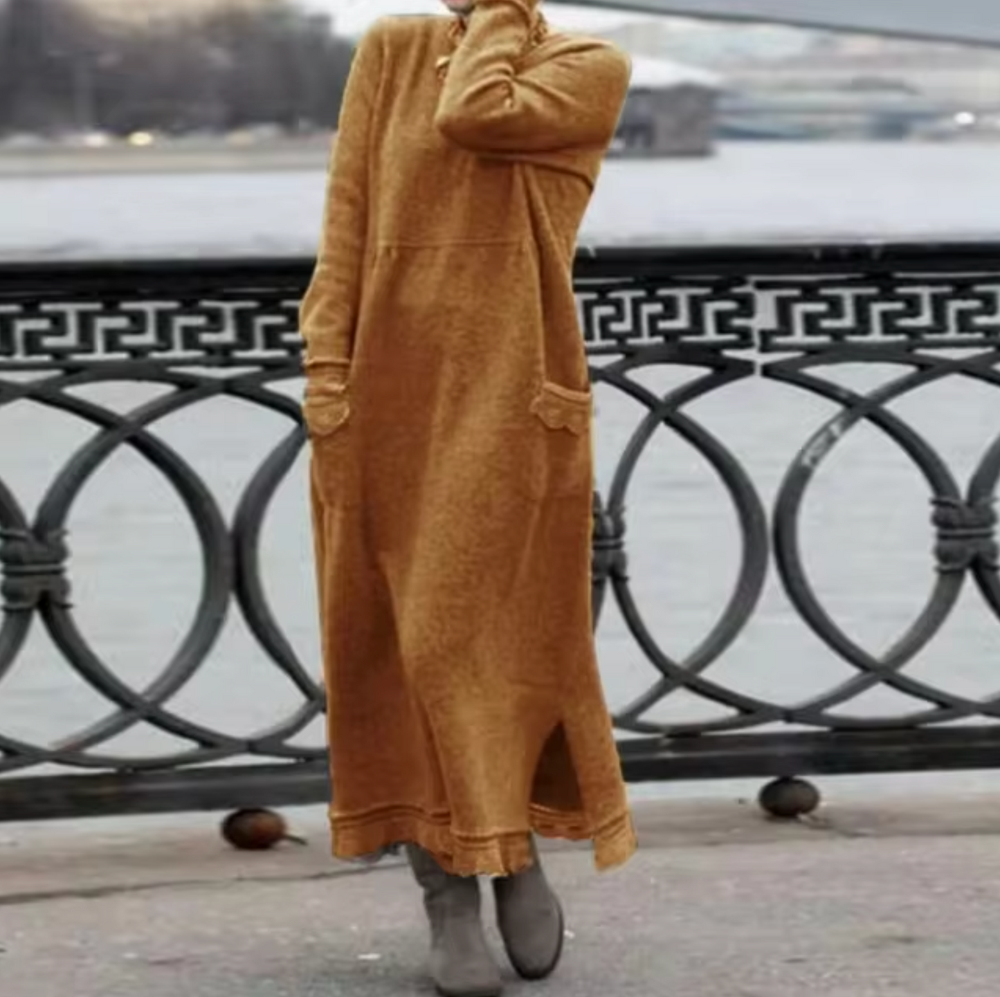 Vestido sudadera mujer de terciopelo holgado