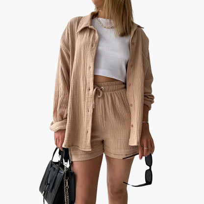 Conjunto Mujer Verano Blusa y Short Talle Alto