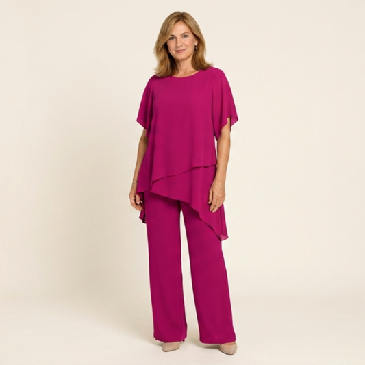 Conjunto Mujer Asimétrico y Pantalón Ancho - Mavetta