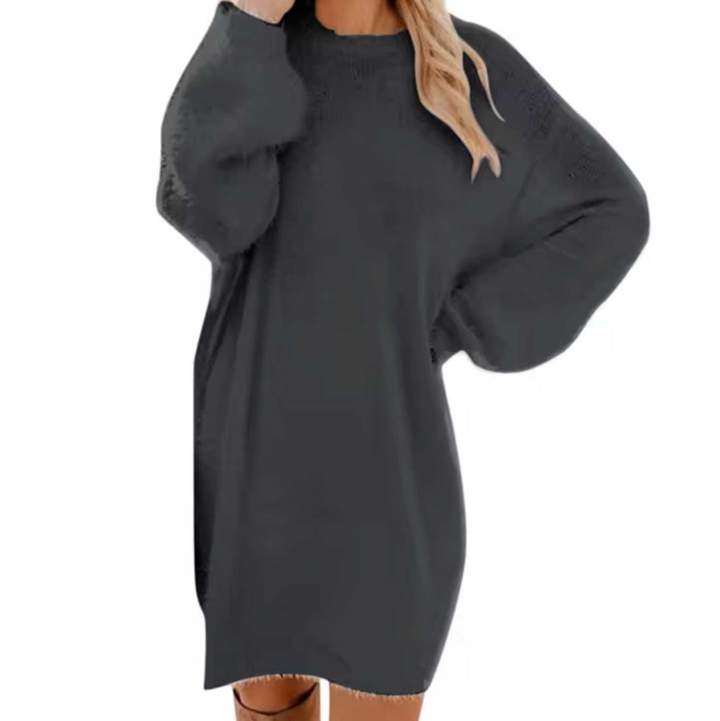 Vestido Casual Mujer de Punto Suave Ajuste Regular