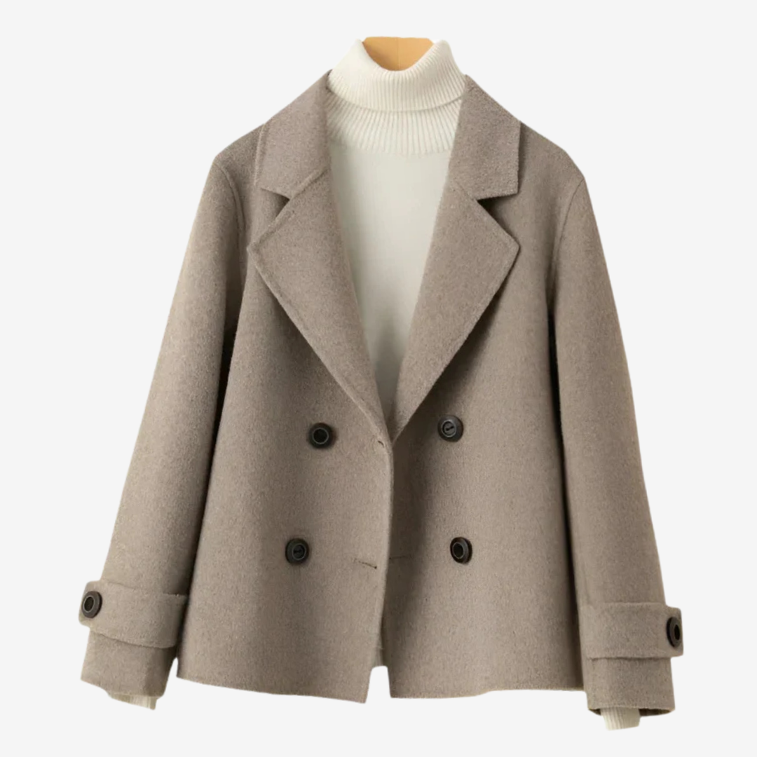 Chaqueta corta mujer de lana corte clásico