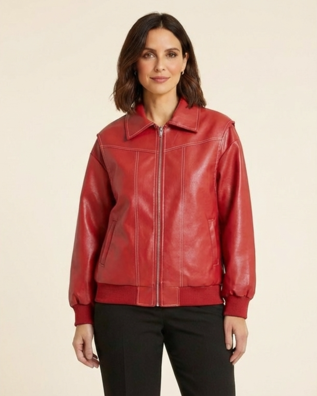 Chaqueta urbana mujer efecto piel oversize - Mavetta