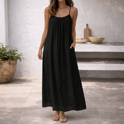 Vestido maxi mujer Tirantes finos Corte suelto