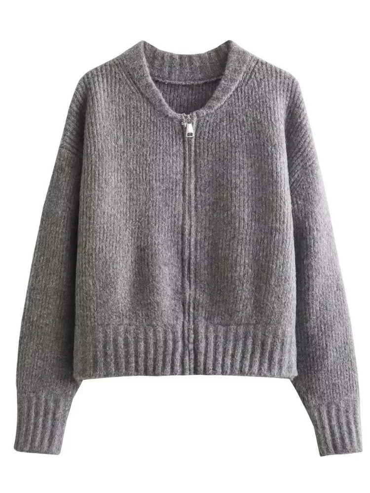 Chaqueta Suéter Mujer Estilo Vintage Ajuste Casual