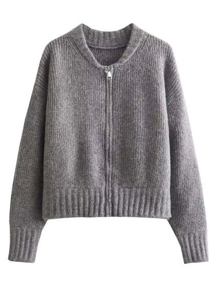 Chaqueta Suéter Mujer Estilo Vintage Ajuste Casual