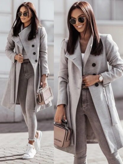 Abrigo Trench Mujer Doble Botonadura Slim Fit