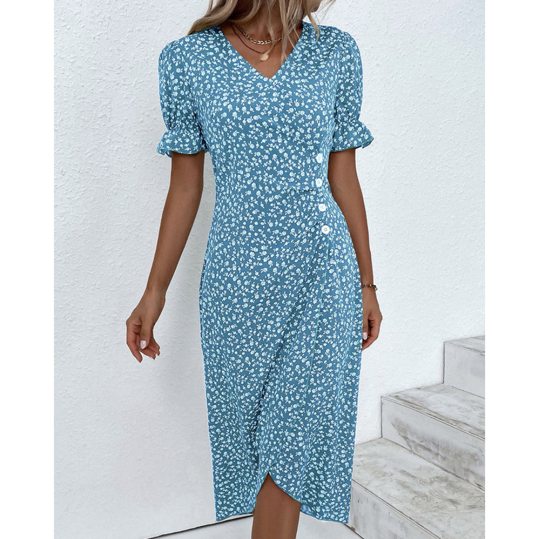 Vestido cruzado mujer Manga murciélago Escote en V