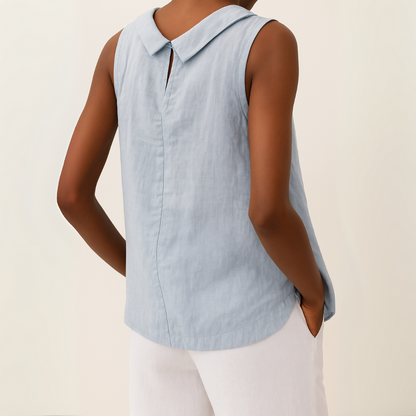 Mujer Sin Mangas Algodón Cuello Redondo Comodo