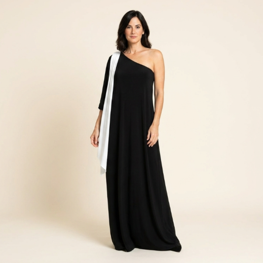 Vestido Mujer de Un Solo Hombro Corte Holgado - Mavetta