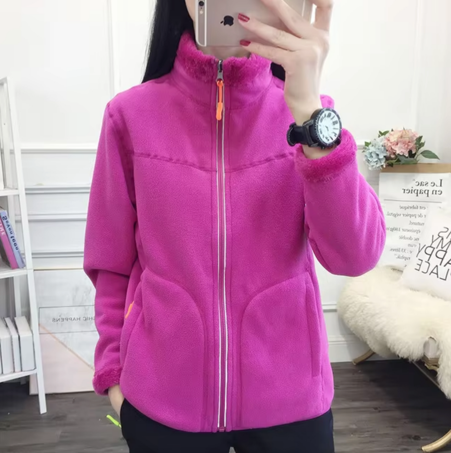 Chaqueta Forro Polar Reversible Unisex Ajuste Regular