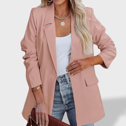 Blazer Mujer con Solapa y Abertura Frontal Elegante