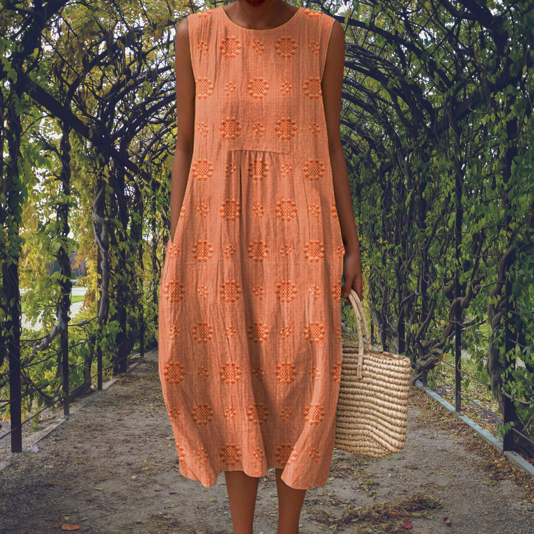 Vestido Mujer Elegante Sin Mangas Bolsillos