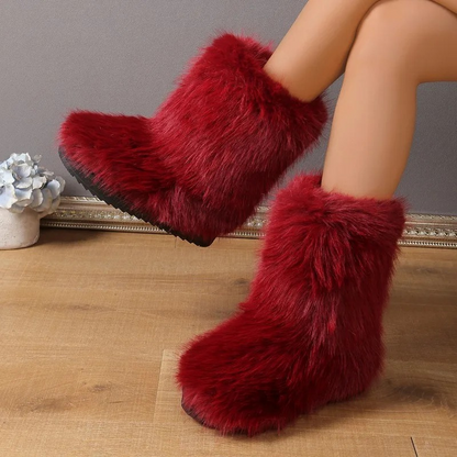 Botas Mujer Invierno Forradas Imitación Piel Suela Antideslizante