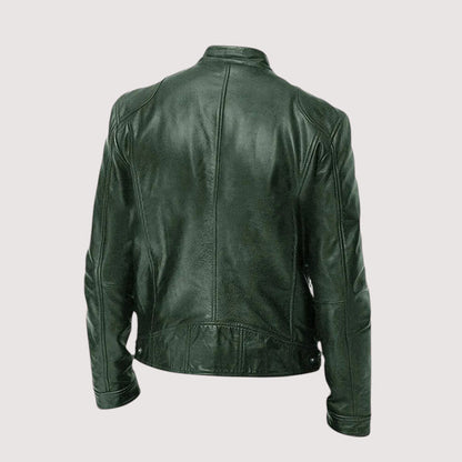 Chaqueta Biker Hombre Ajustada con Cremallera