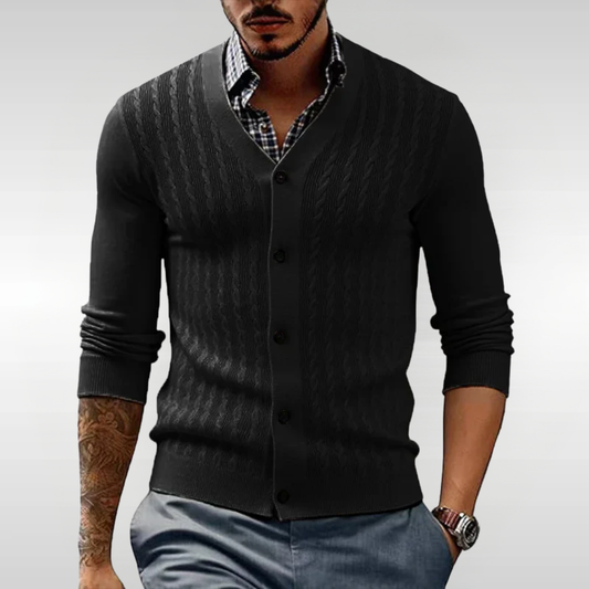 Chaqueta de punto trenzado hombre estilo refinado y cómodo - Mavetta