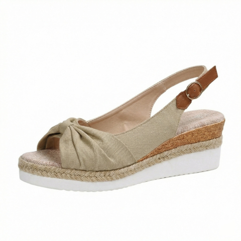 Sandalias Mujer Cuña Plataforma Comoda Cierre Hebilla Casual