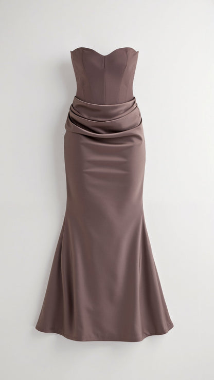 Vestido maxi mujer de boda silueta columna elegante