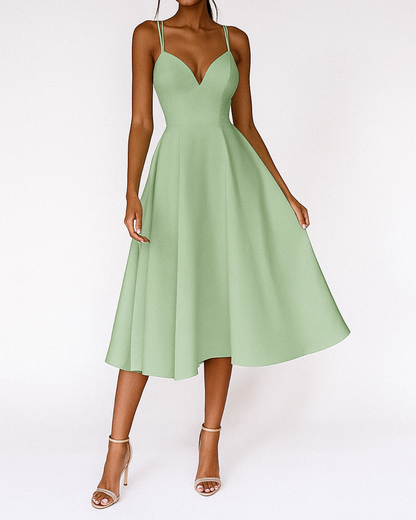 Vestido midi mujer Tirantes Escote profundo