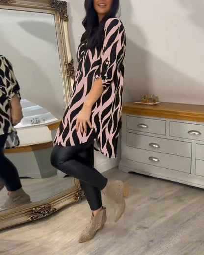Blusa Mujer Túnica Estampado Gráfico Ajuste Suelto