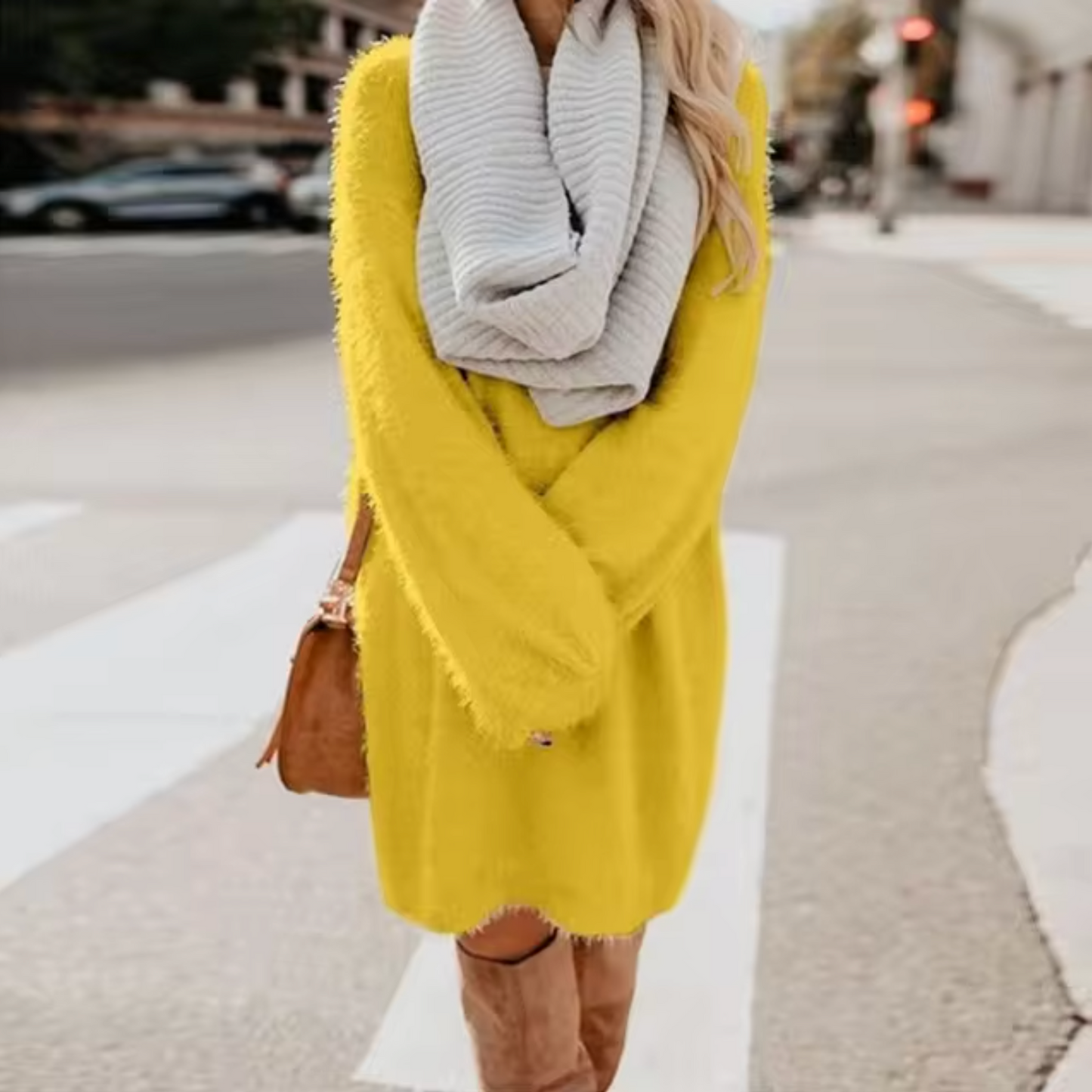 Vestido Suéter Mujer de Algodón Ajuste Cómodo