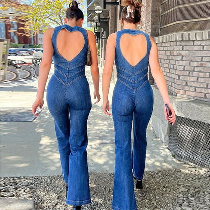 Mono Mujer sin Mangas con Pantalón Acampanado