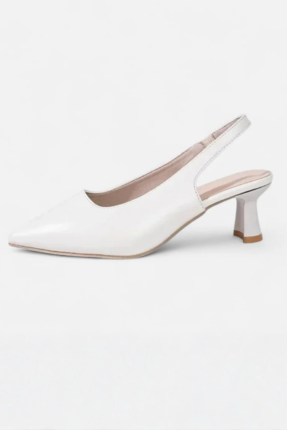 Zapatos de salón mujer punta fina tacón bajo slingback