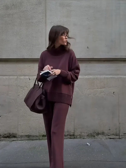 Conjunto Mujer Sudadera y Pantalón Algodón Holgado Comodo