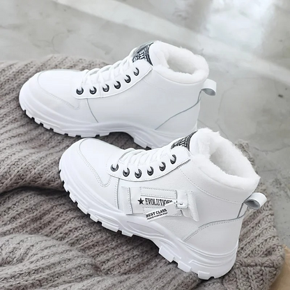Botines mujer de invierno con estampado y puntera redonda