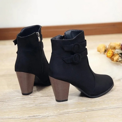 Botines Mujer de Tacón Alto con Correas Decorativas
