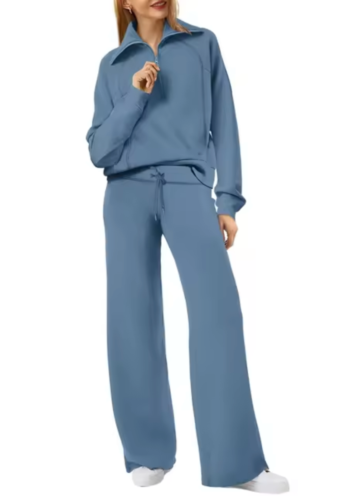 Sudadera Mujer con Cuello Alto y Puños Ajustados