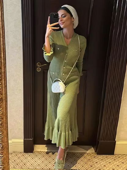 Vestido Mujer de Plumeti con Volantes Ajuste Suelto
