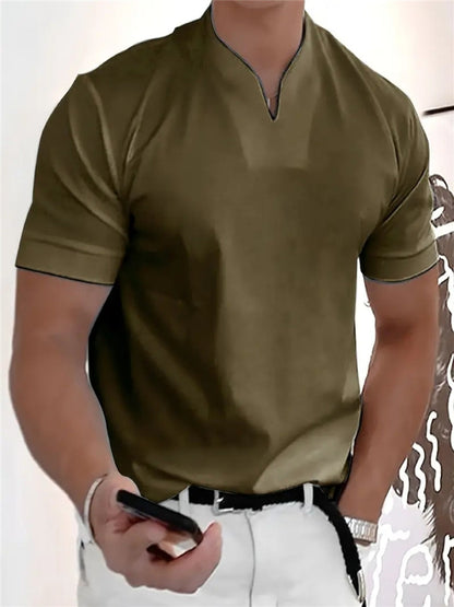 Camiseta Hombre Cuello en V Transpirable Corte Clásico