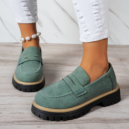 Mocasines Mujer Diseño Retro Suela Gruesa Comodos