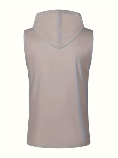 Camisa sin mangas hombre tejido transpirable con capucha